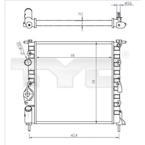 Chladič motora TYC 728-0013-R