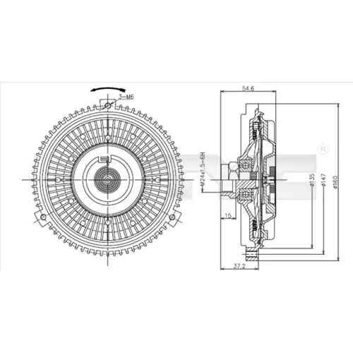 Spojka ventilátora chladenia 802-0061 /TYC/ - obr. 1