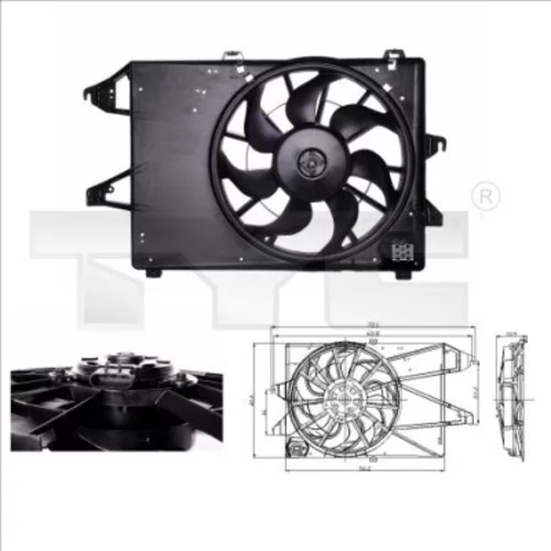 Ventilátor chladenia motora 810-0009 /TYC/