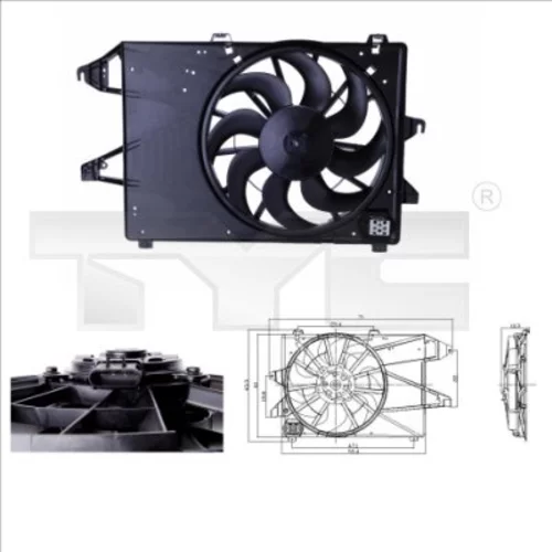 Ventilátor chladenia motora 810-0004 /TYC/