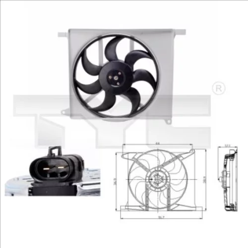 Ventilátor chladenia motora TYC 825-0003