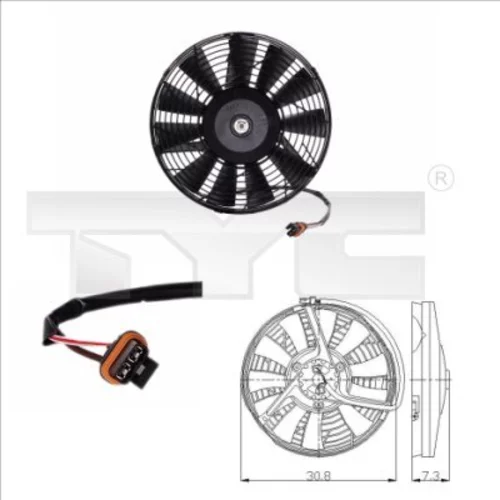 Ventilátor chladenia motora 825-0006 /TYC/