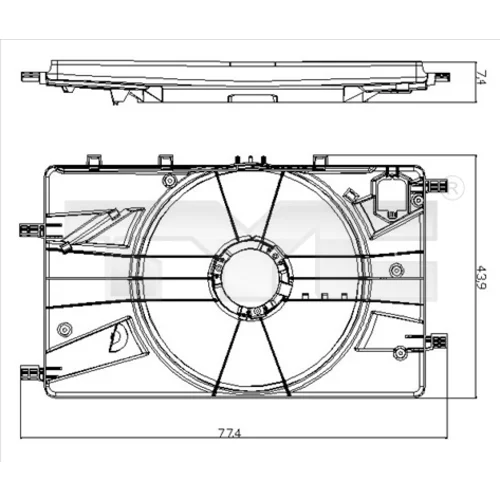 Držiak ventilátora chladiča TYC 825-0017-1