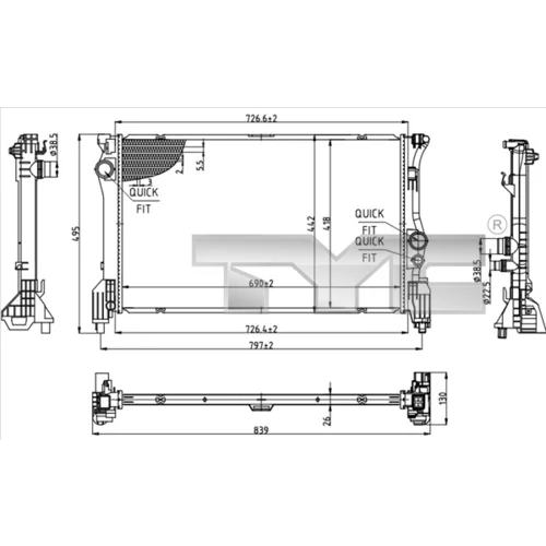 Chladič motora TYC 721-0023