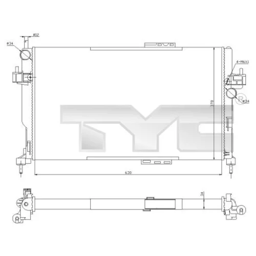 Chladič motora TYC 725-0034-R
