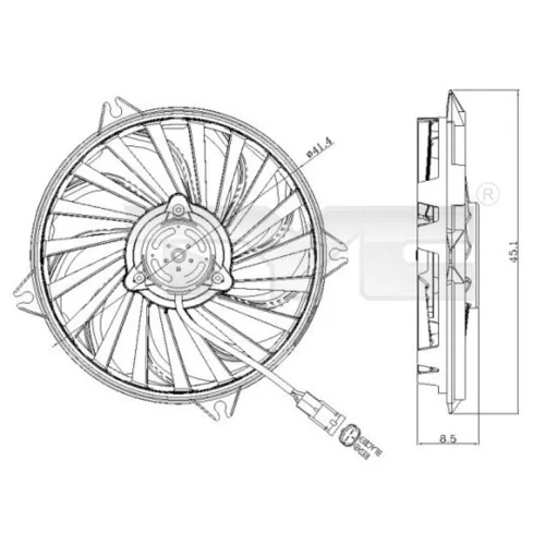 Ventilátor chladenia motora TYC 805-0005