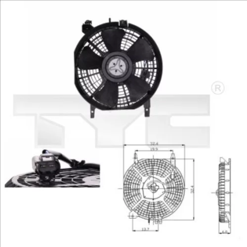 Ventilátor chladenia motora TYC 836-0002