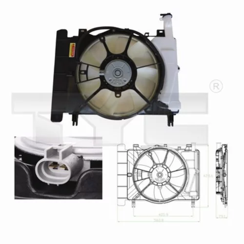 Ventilátor chladenia motora TYC 836-0018