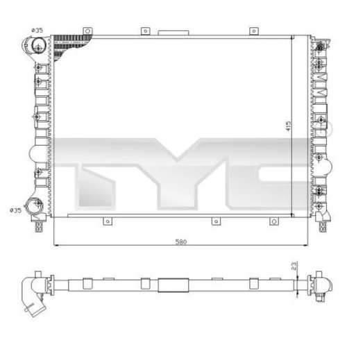 Chladič motora TYC 701-0001-R