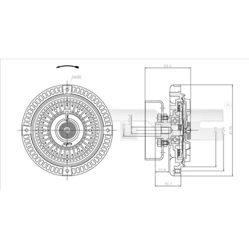 Spojka ventilátora chladenia 837-0057 /TYC/ - obr. 1