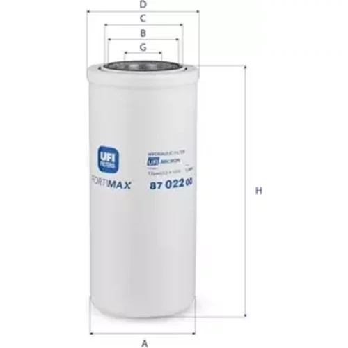 Filter pracovnej hydrauliky UFI 87.022.00