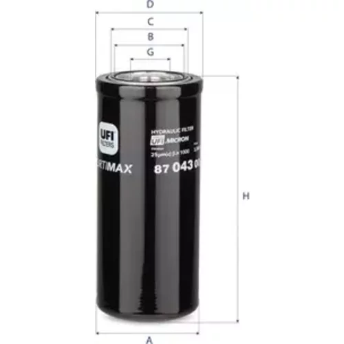Filter pracovnej hydrauliky UFI 87.043.00
