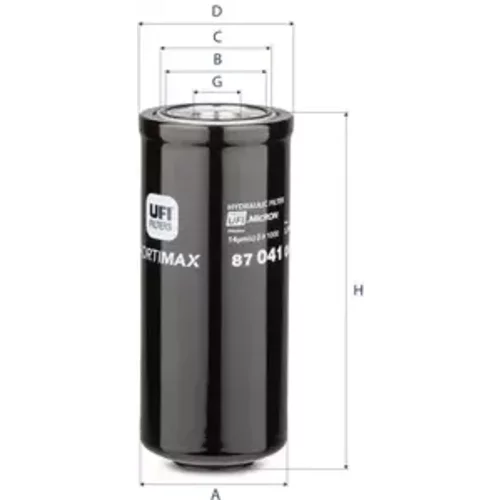 Filter pracovnej hydrauliky UFI 87.041.00