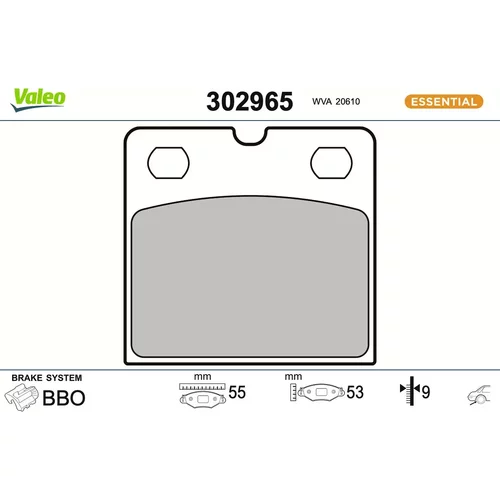 Sada brzdových platničiek kotúčovej brzdy VALEO 302965