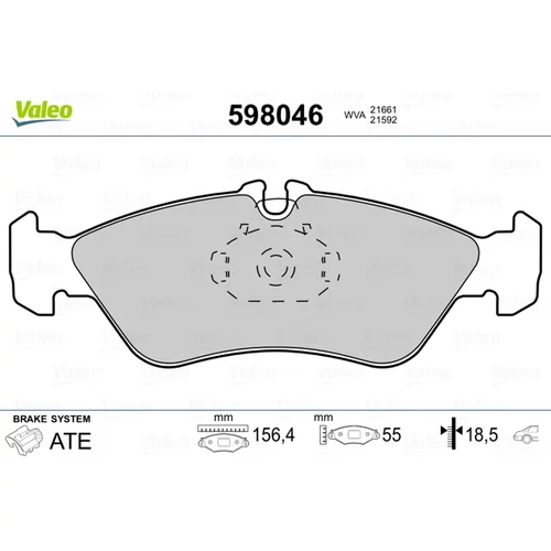 Sada brzdových platničiek kotúčovej brzdy VALEO 598046