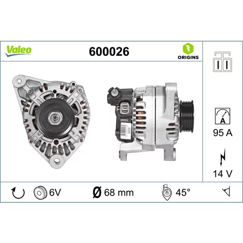 Alternátor VALEO 600026