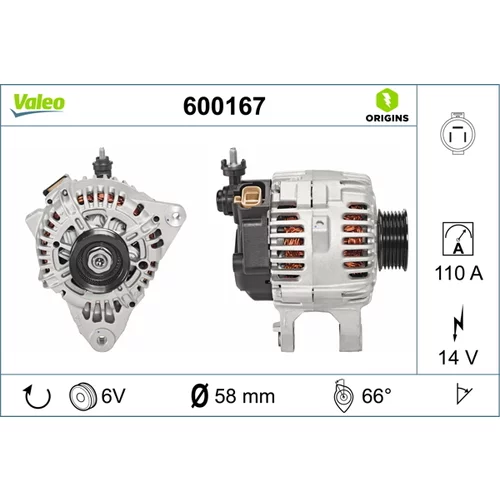 Alternátor VALEO 600167