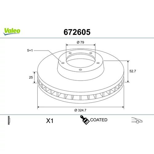 Brzdový kotúč VALEO 672605