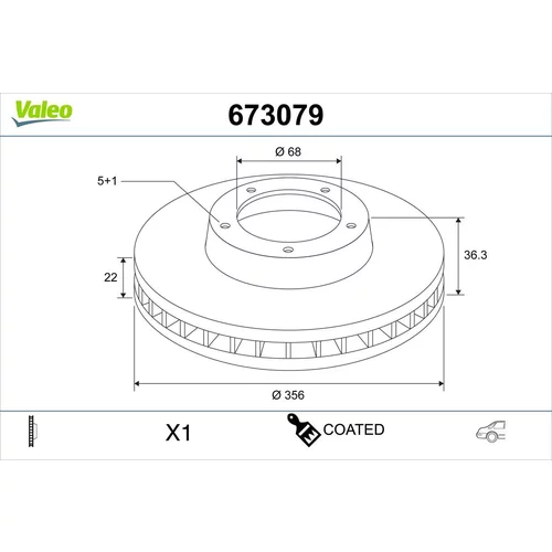 Brzdový kotúč VALEO 673079