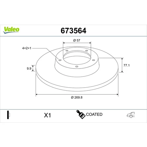 Brzdový kotúč VALEO 673564
