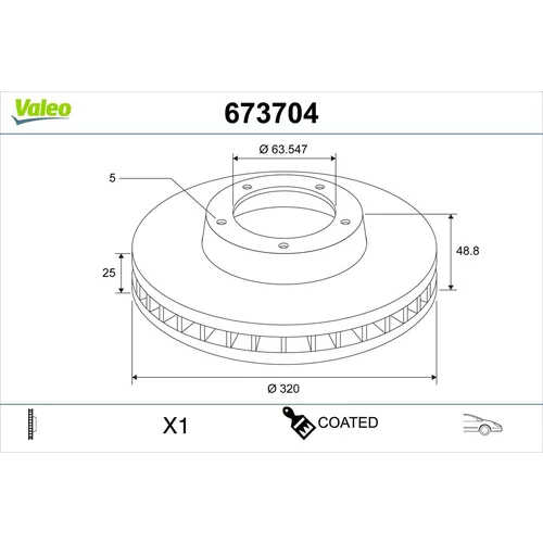 Brzdový kotúč VALEO 673704