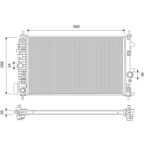 Chladič motora VALEO 701370