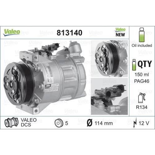Kompresor klimatizácie 813140 /VALEO/ - obr. 1