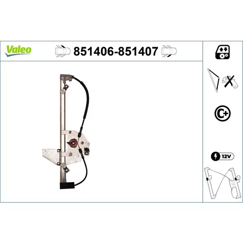 Mechanizmus zdvíhania okna 851406 /VALEO/