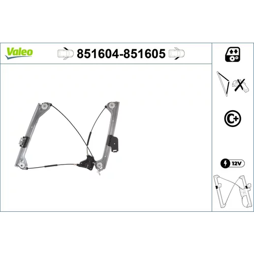 Mechanizmus zdvíhania okna 851604 /VALEO/