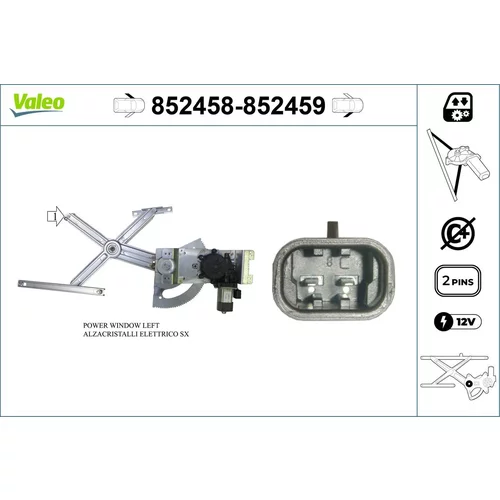 Mechanizmus zdvíhania okna 852458 /VALEO/