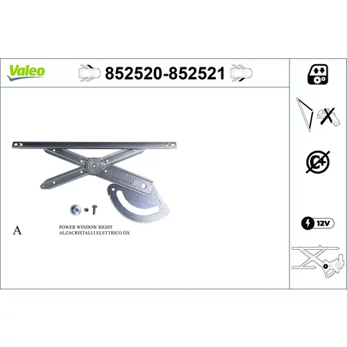 Mechanizmus zdvíhania okna VALEO 852520