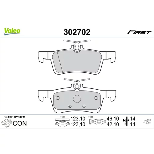 Sada brzdových platničiek kotúčovej brzdy 302702 /VALEO/