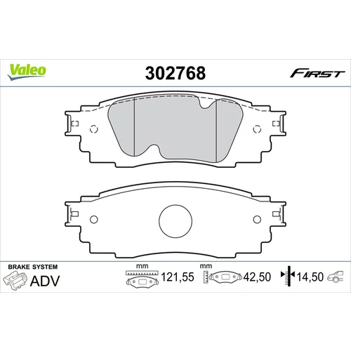 Sada brzdových platničiek kotúčovej brzdy 302768 /VALEO/