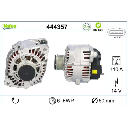 Alternátor 444357 /VALEO/