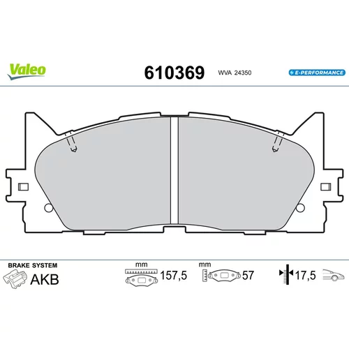 Sada brzdových platničiek kotúčovej brzdy VALEO 610369