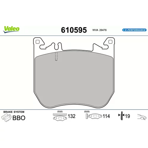 Sada brzdových platničiek kotúčovej brzdy VALEO 610595