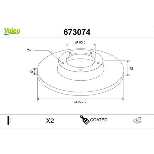 Brzdový kotúč VALEO 673074