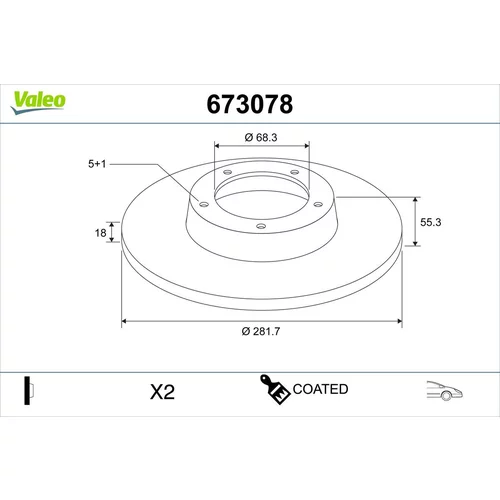 Brzdový kotúč VALEO 673078