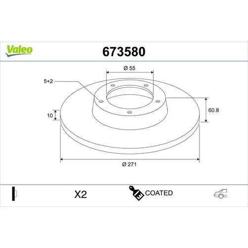 Brzdový kotúč VALEO 673580