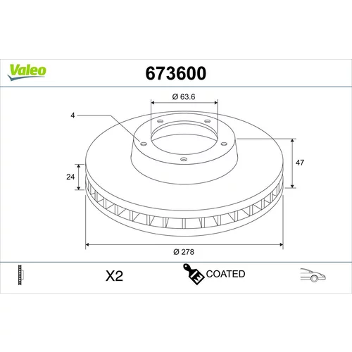 Brzdový kotúč VALEO 673600