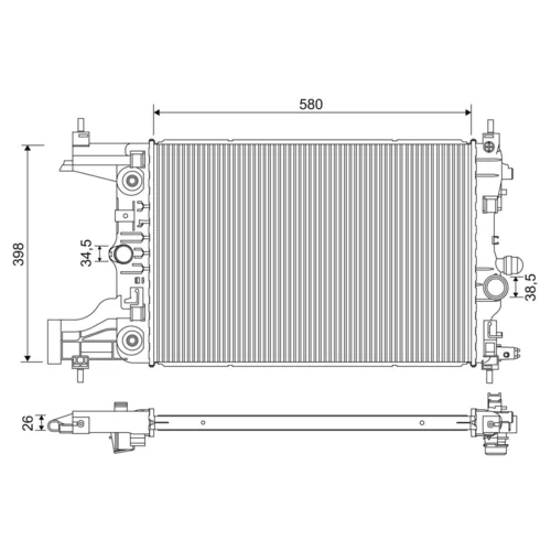 Chladič motora 701245 /VALEO/