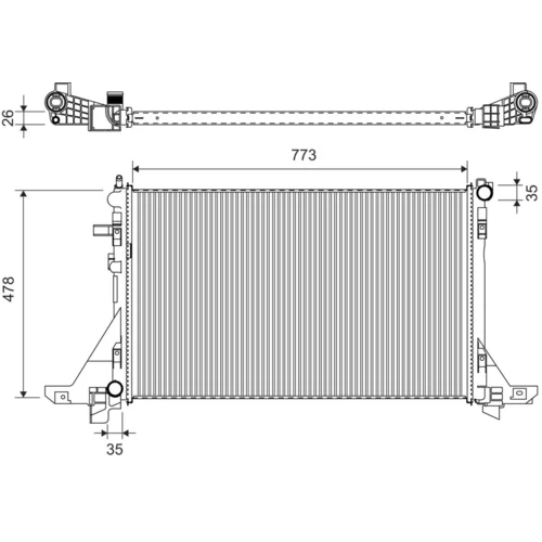 Chladič motora VALEO 701432