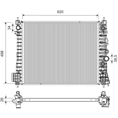 Chladič motora VALEO 701442