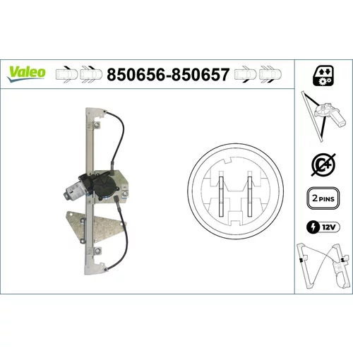 Mechanizmus zdvíhania okna VALEO 850656