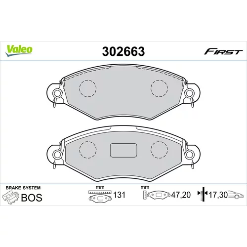 Sada brzdových platničiek kotúčovej brzdy VALEO 302663