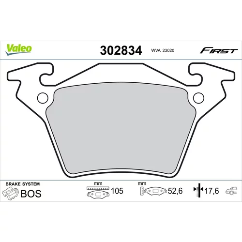 Sada brzdových platničiek kotúčovej brzdy VALEO 302834