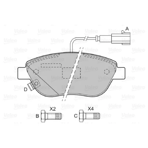 Sada brzdových platničiek kotúčovej brzdy 598427 /VALEO/ - obr. 1