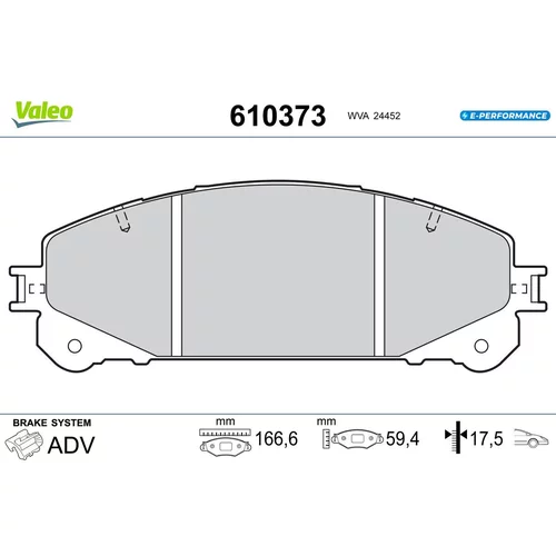 Sada brzdových platničiek kotúčovej brzdy VALEO 610373