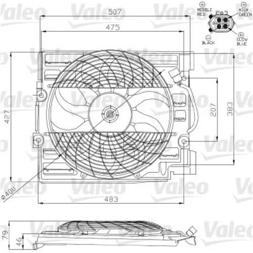 Ventilátor chladenia motora VALEO 696120