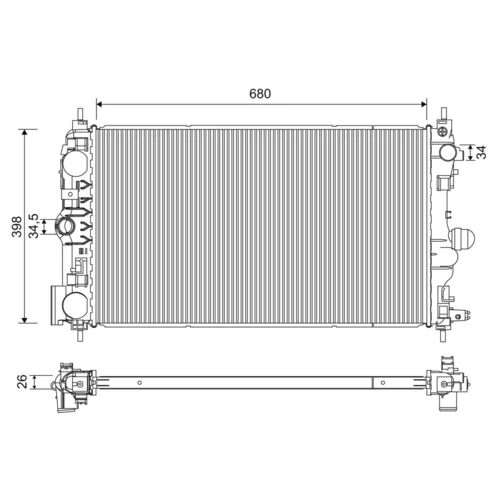 Chladič motora 701229 /VALEO/